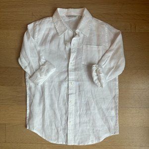 NWT Janie and Jack Linen Shirt White Kids Size 8